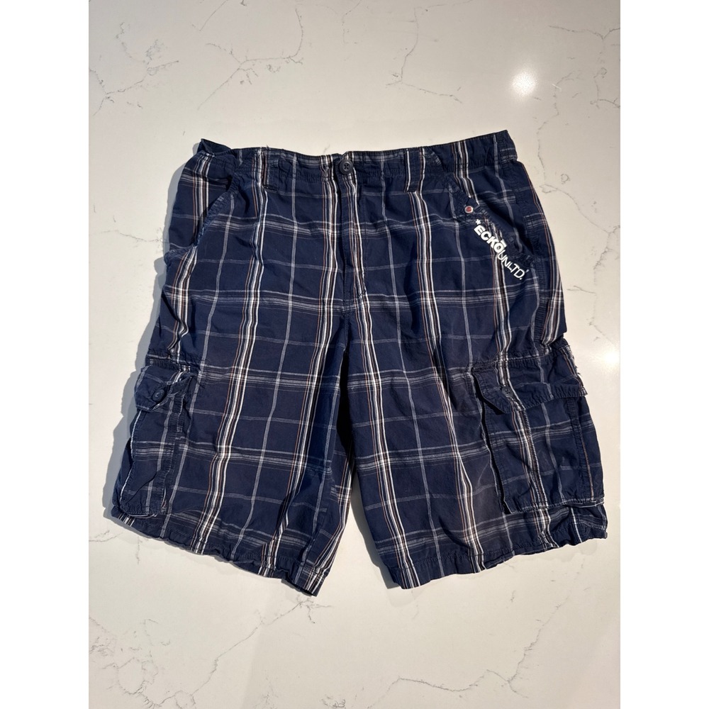 Ecko Unltd Mens Plaid Cargo Shorts